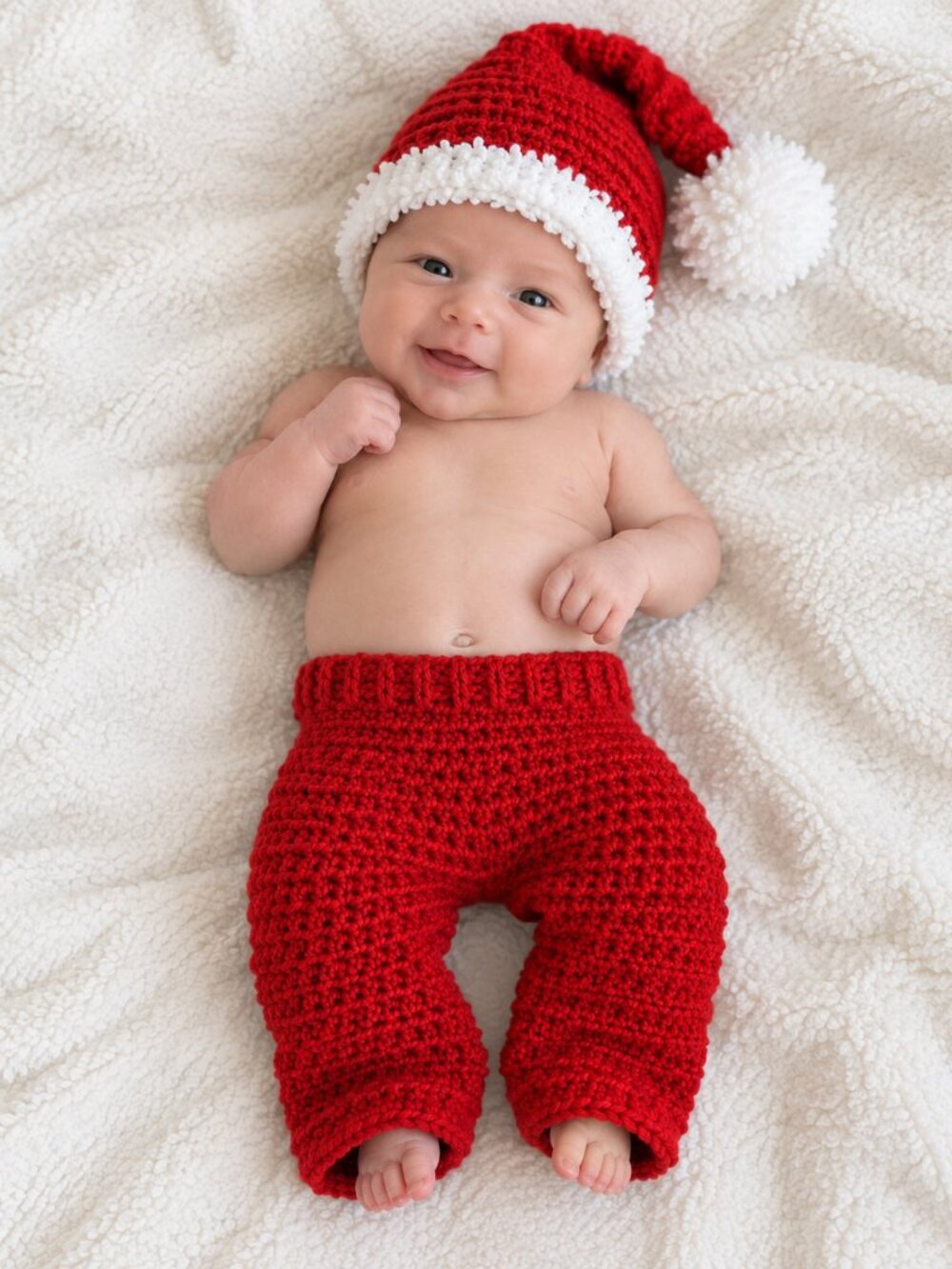 Newborn Holiday Outfit (Christmas, Handmade, Crocheted)